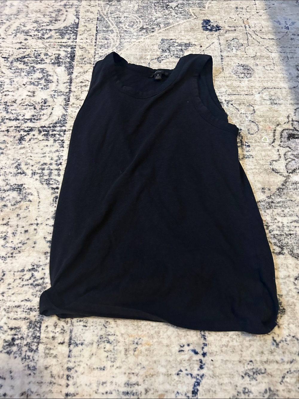 J. Crew Black Ribbed Crewneck Tank Top